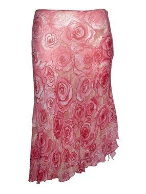 y2k vintage Blumarine blugirl floral pink flowy skirt asymmetrical